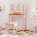 labebe Kids Vanity White Wood Dress-Up Mirror-0