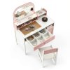 Kids Vanity Set TaoHFE Engineered Wood Pink Girls-3