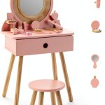 Kids Vanity Set Wood Frame TOOKYTOY Home Decor-0
