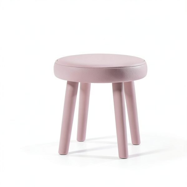 Vabches Kids Vanity Pink Wood Table with LED-7