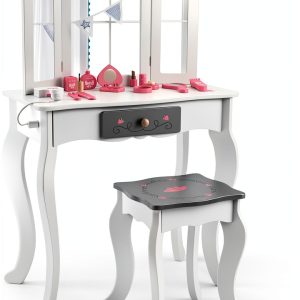 Kids Vanity Mirror Set Costzon MDF Wood Design-0
