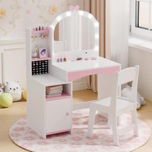Tolead Kids Vanity Table Pink MDF Design-0