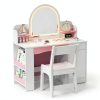Teckid Kids Vanity Mirror Engineered Wood Lighted-7