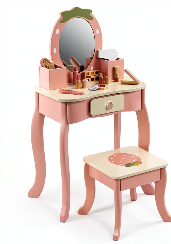 TOOKYTOY Strawberry Kids Vanity Engineered Wood-0