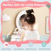 Kids Vanity Set Costzon White Acrylic Mirror-5