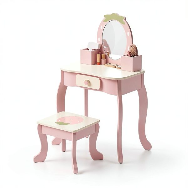 TOOKYTOY Strawberry Kids Vanity Engineered Wood-2
