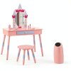 Costzon Castle-Shaped Kids Vanity Table-4