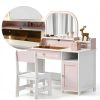 Kids Vanity Set TaoHFE Engineered Wood Pink Girls-7