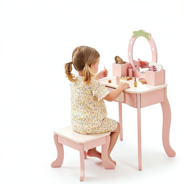TOOKYTOY Strawberry Kids Vanity Engineered Wood-3