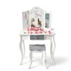 Kids Vanity Mirror Set Costzon MDF Wood Design-4