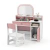 Kids Vanity Set TaoHFE Engineered Wood Pink Girls-4
