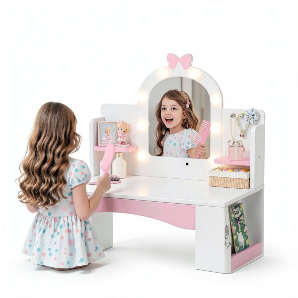Tolead Pink White Kids Vanity Set-5