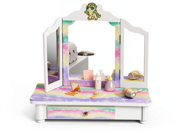 JOYMOR Kids Fluorescent Unicorn Vanity Table-4