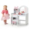 Girls Vanity Set White Engineered Wood Home Decor-5