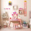 Costzon Castle-Shaped Kids Vanity Table-1