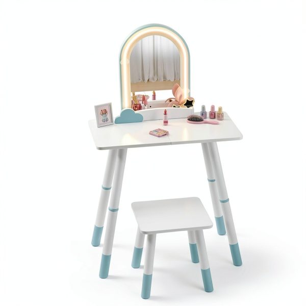 Kids Vanity with Lights TOLEAD Home Furniture-1