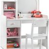 Girls Vanity Set White Engineered Wood Home Decor-0