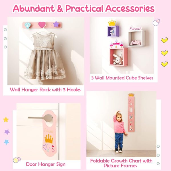 Costzon Castle-Shaped Kids Vanity Table-2
