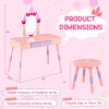 Costzon Castle-Shaped Kids Vanity Table-7