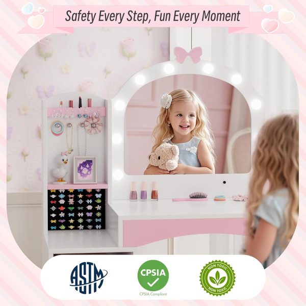 Tolead Kids Vanity Table Pink MDF Design-5