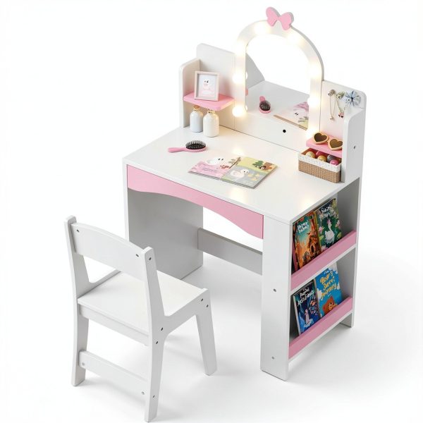 Tolead Pink White Kids Vanity Set-0