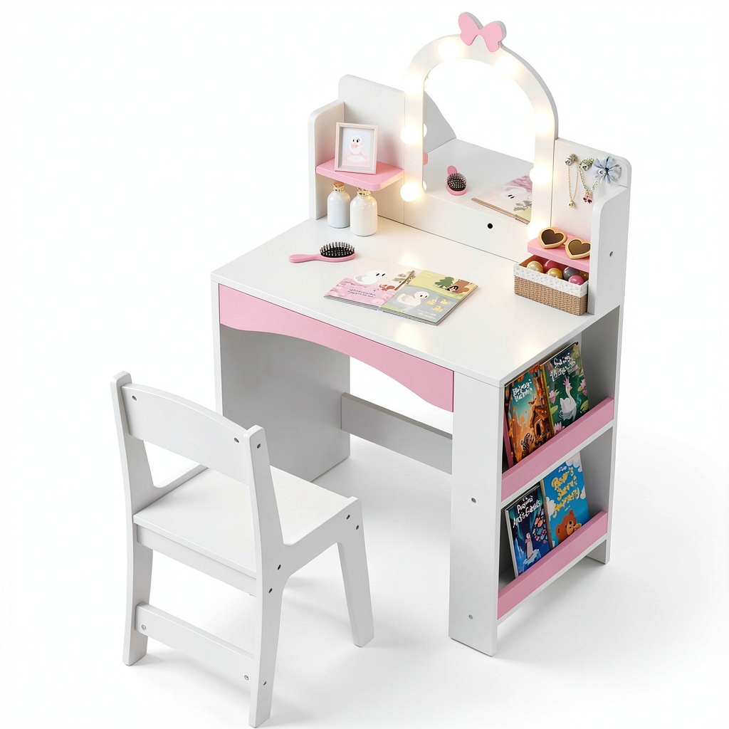 Tolead kids' vanity set in Pink and White colors