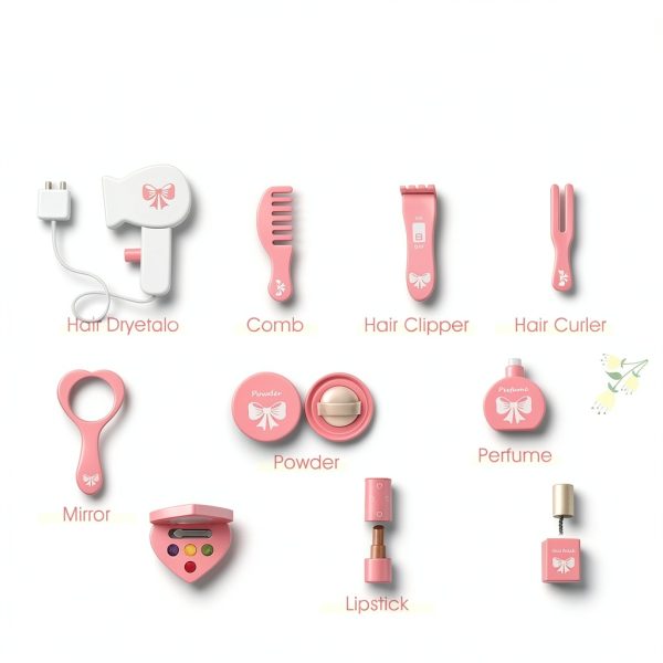 Kids Vanity Mirror Set Costzon MDF Wood Design-5