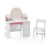 Teckid Kids Vanity Mirror Engineered Wood Lighted-6