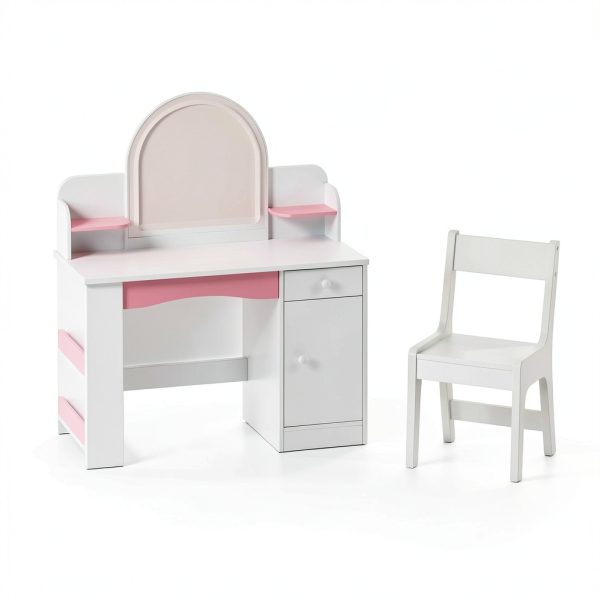 Teckid Kids Vanity Mirror Engineered Wood Lighted-6