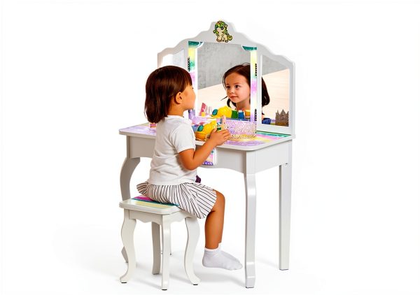JOYMOR Kids Fluorescent Unicorn Vanity Table-5