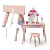 Costzon Castle-Shaped Kids Vanity Table-5