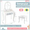Kids Vanity Set Costzon White Acrylic Mirror-4