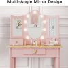labebe Kids Vanity White Wood Dress-Up Mirror-7