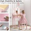 labebe Kids Vanity White Wood Dress-Up Mirror-2