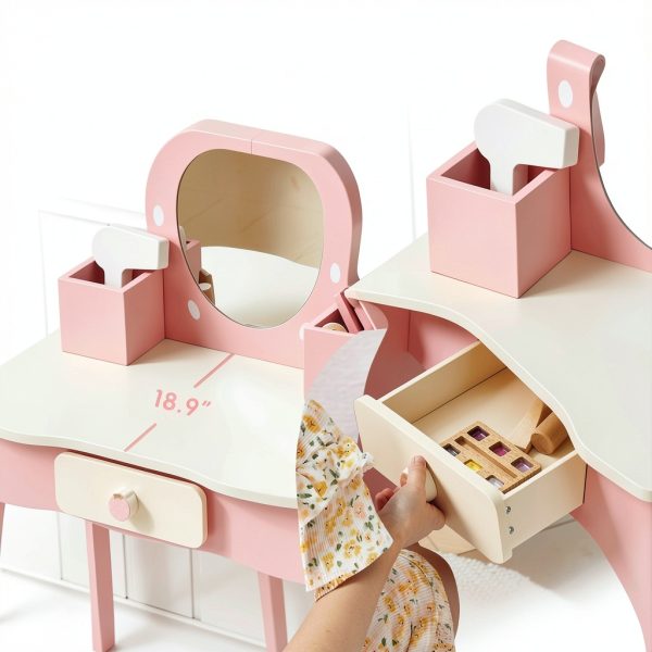 TOOKYTOY Strawberry Kids Vanity Engineered Wood-4