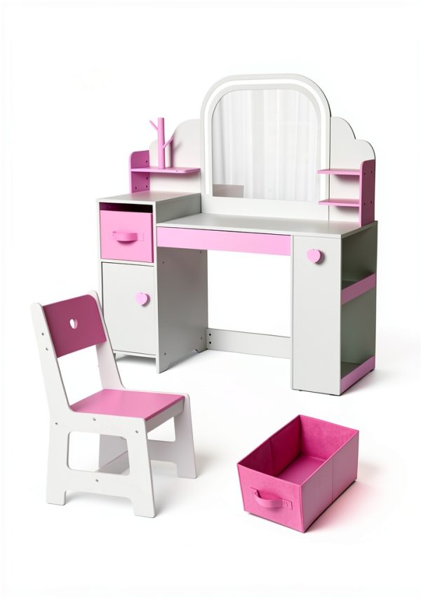 Kids Makeup Vanity Frogprin MDF Lighted Mirror-6
