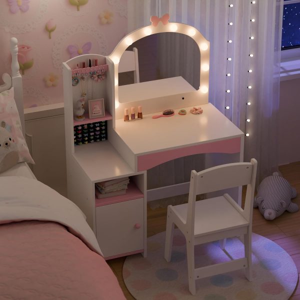 Tolead Kids Vanity Table Pink MDF Design-1