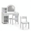 Girls Vanity Set White Engineered Wood Home Decor-4