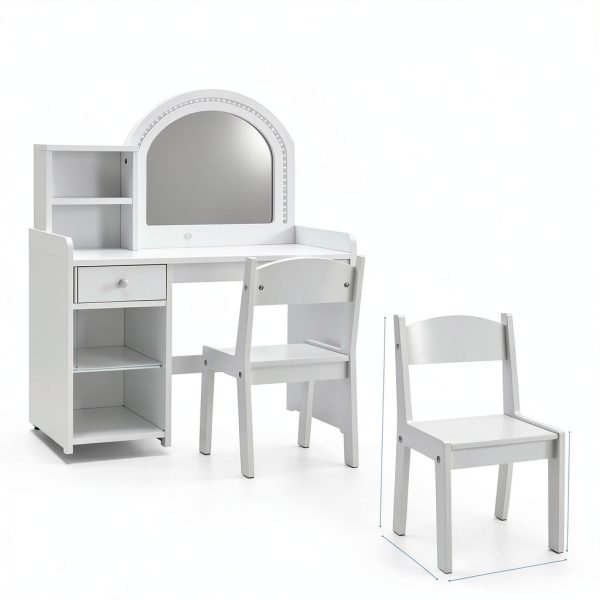 Girls Vanity Set White Engineered Wood Home Decor-4