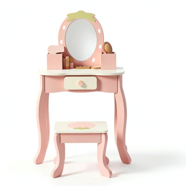 TOOKYTOY Strawberry Kids Vanity Engineered Wood-5