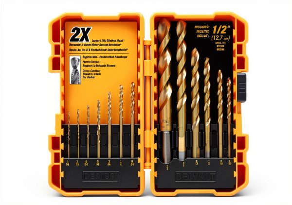 DEWALT DW1341 14-piece titanium nitride speed tip drill bit set for-0