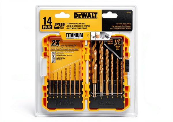 DEWALT DW1341 14-piece titanium nitride speed tip drill bit set for-2