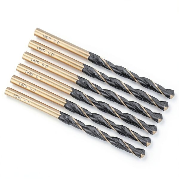 PATIKIL 5mm Drill Bit, Jobber Straight Shank M2 High-Speed Steel 118° Nitriding Black and Gold Finish for Stainless Steel Hard Metal - 6 Pack-0