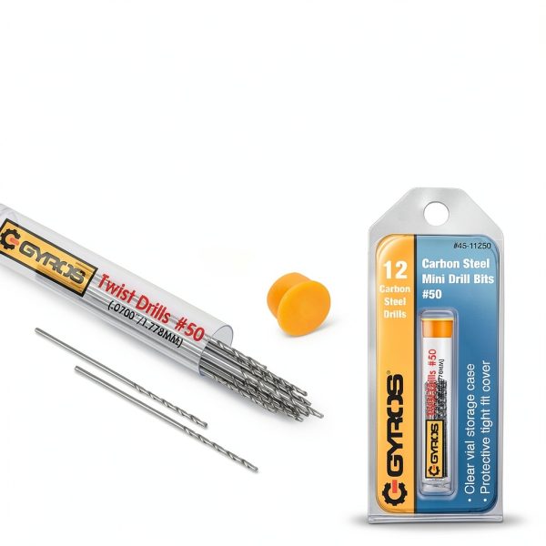 Gyros 12 PCS #50 Micro Drill Bit Set – Carbon Steel Mini Twist Bits-3