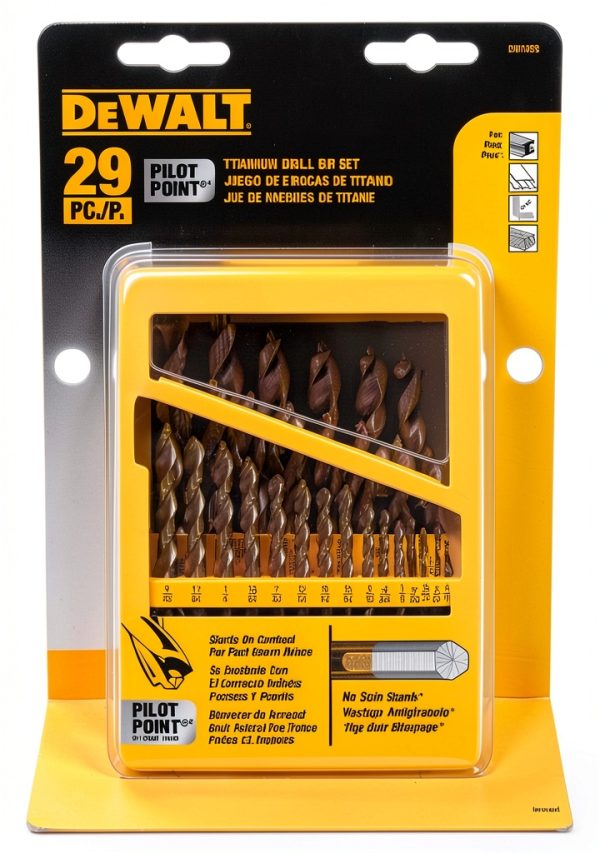 DEWALT Titanium Nitride Coated Drill Bit Set with Pilot Point, 29-Piece (DW1369)-0