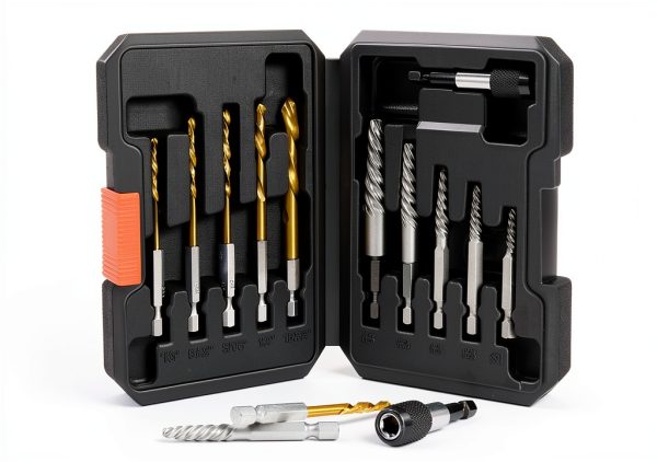 11Pcs Screw Extractor Set, Left Hand Drill Bit and Bolt Extractor Kit Easy to Remove Stripped Broken Damaged Screw Bolt and Nut Out, Reverse Drill Bit Extractor Set with Sturdy Case-6